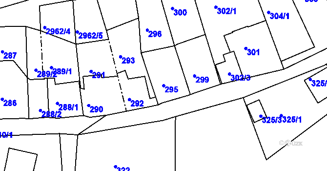 Parcela st. 295 v KÚ Štramberk, Katastrální mapa