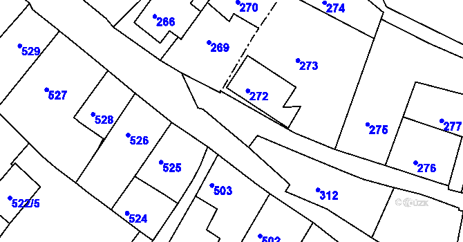 Parcela st. 311 v KÚ Štramberk, Katastrální mapa