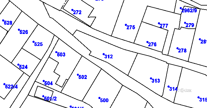 Parcela st. 312 v KÚ Štramberk, Katastrální mapa