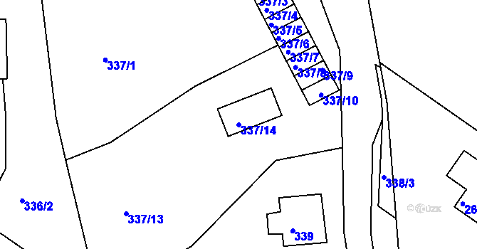 Parcela st. 337/14 v KÚ Štramberk, Katastrální mapa