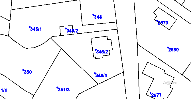 Parcela st. 346/2 v KÚ Štramberk, Katastrální mapa