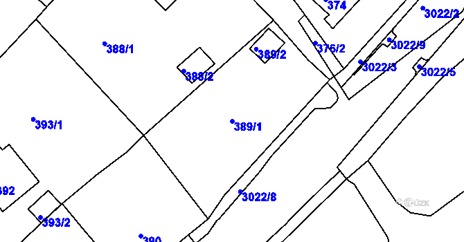 Parcela st. 389/1 v KÚ Štramberk, Katastrální mapa