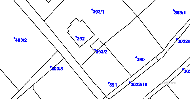 Parcela st. 393/2 v KÚ Štramberk, Katastrální mapa