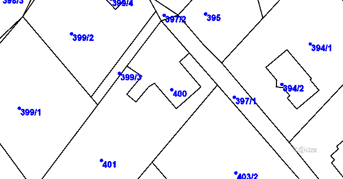 Parcela st. 400 v KÚ Štramberk, Katastrální mapa