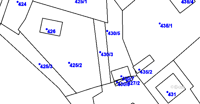 Parcela st. 430/3 v KÚ Štramberk, Katastrální mapa