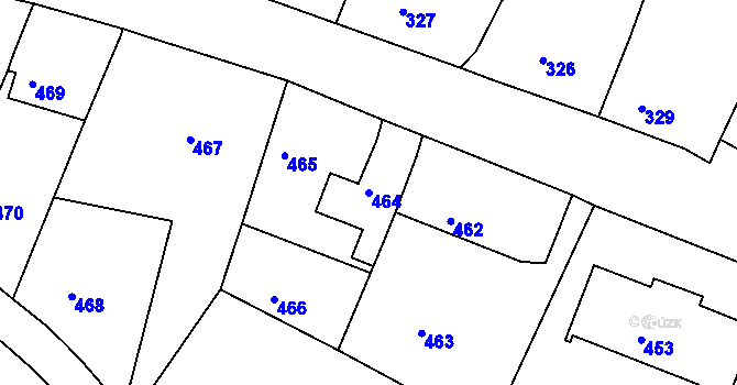 Parcela st. 464 v KÚ Štramberk, Katastrální mapa