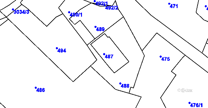 Parcela st. 487 v KÚ Štramberk, Katastrální mapa