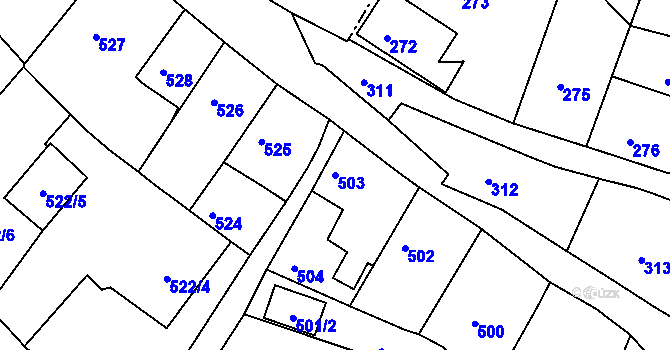Parcela st. 503 v KÚ Štramberk, Katastrální mapa
