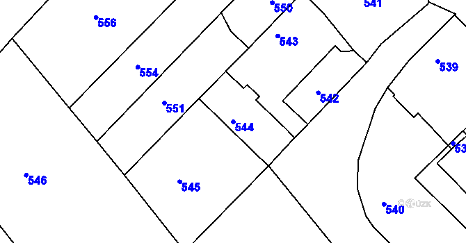 Parcela st. 544 v KÚ Štramberk, Katastrální mapa