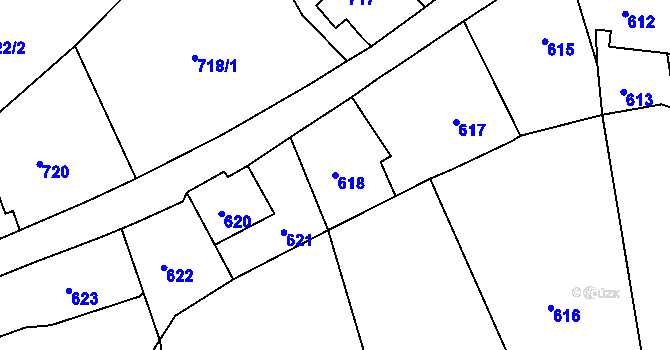 Parcela st. 618 v KÚ Štramberk, Katastrální mapa