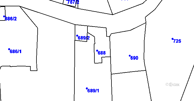 Parcela st. 688 v KÚ Štramberk, Katastrální mapa