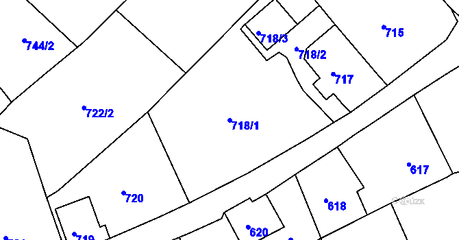 Parcela st. 718/1 v KÚ Štramberk, Katastrální mapa