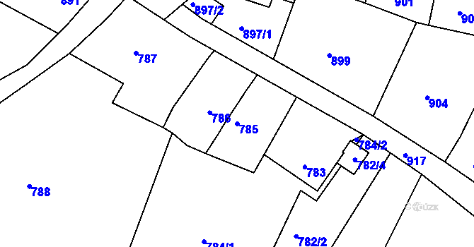 Parcela st. 785 v KÚ Štramberk, Katastrální mapa