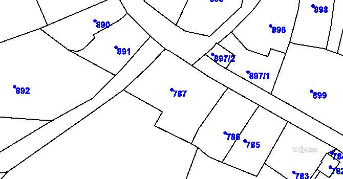 Parcela st. 787 v KÚ Štramberk, Katastrální mapa