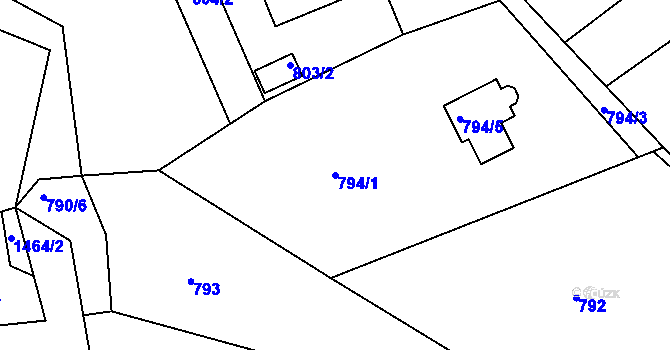 Parcela st. 794/1 v KÚ Štramberk, Katastrální mapa