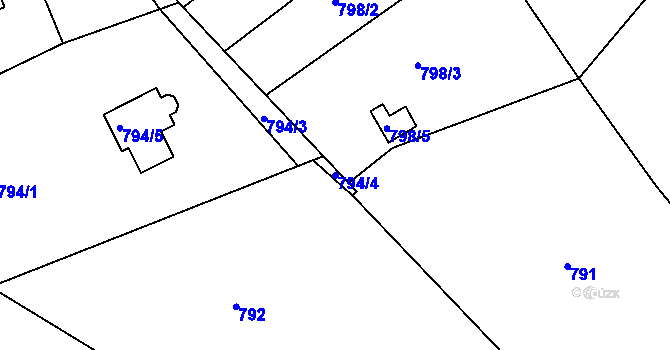 Parcela st. 794/4 v KÚ Štramberk, Katastrální mapa