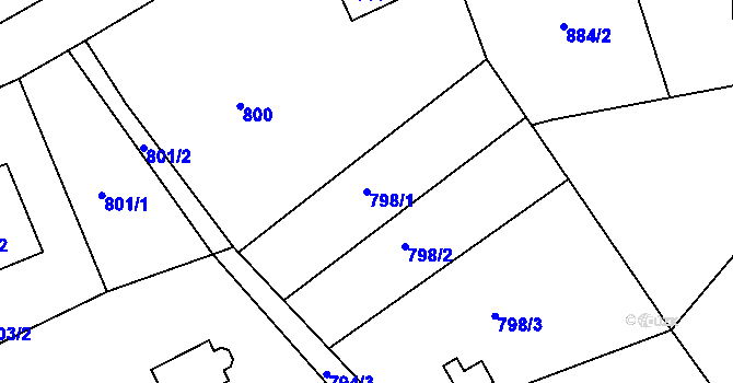 Parcela st. 798/1 v KÚ Štramberk, Katastrální mapa