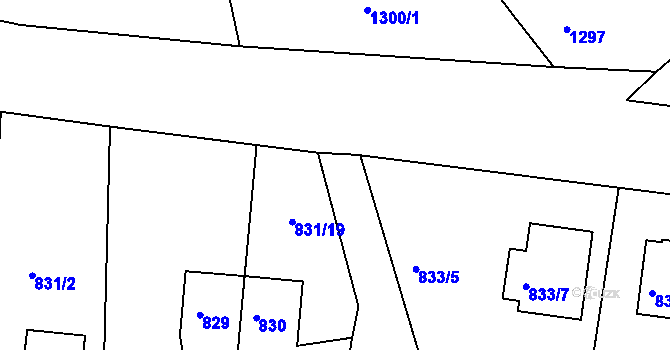 Parcela st. 832/7 v KÚ Štramberk, Katastrální mapa