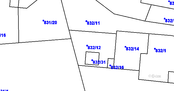 Parcela st. 832/12 v KÚ Štramberk, Katastrální mapa