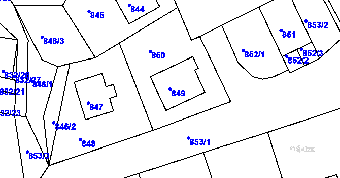 Parcela st. 849 v KÚ Štramberk, Katastrální mapa