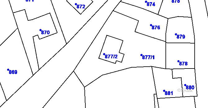 Parcela st. 877/2 v KÚ Štramberk, Katastrální mapa