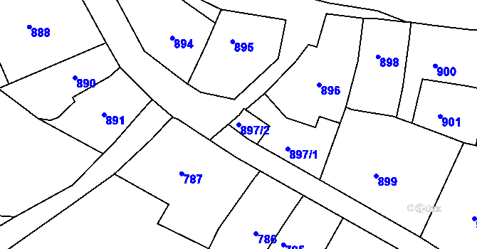 Parcela st. 897/2 v KÚ Štramberk, Katastrální mapa