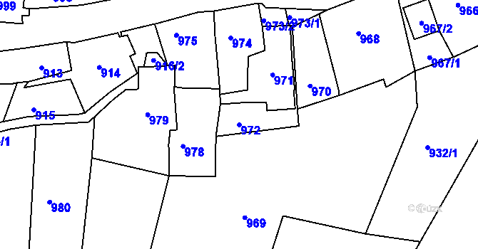 Parcela st. 972 v KÚ Štramberk, Katastrální mapa