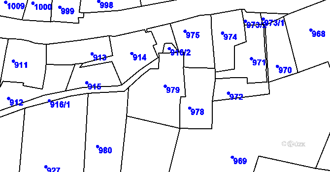 Parcela st. 979 v KÚ Štramberk, Katastrální mapa