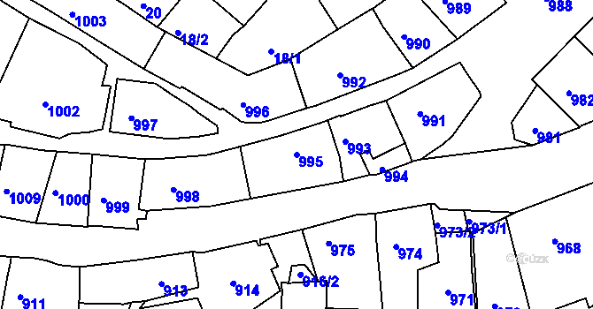 Parcela st. 995 v KÚ Štramberk, Katastrální mapa