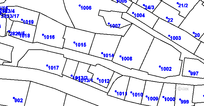 Parcela st. 1014 v KÚ Štramberk, Katastrální mapa