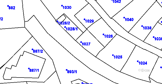 Parcela st. 1027 v KÚ Štramberk, Katastrální mapa
