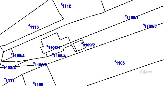 Parcela st. 1109/2 v KÚ Štramberk, Katastrální mapa