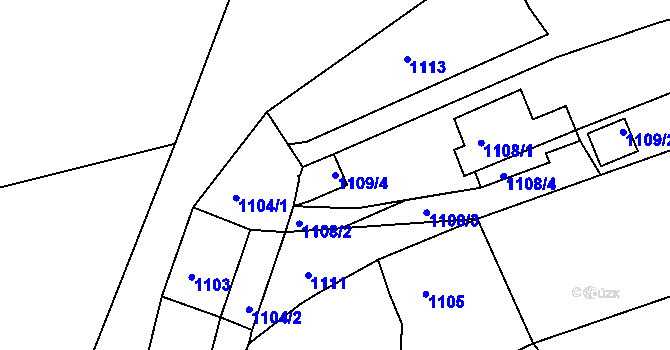 Parcela st. 1109/4 v KÚ Štramberk, Katastrální mapa