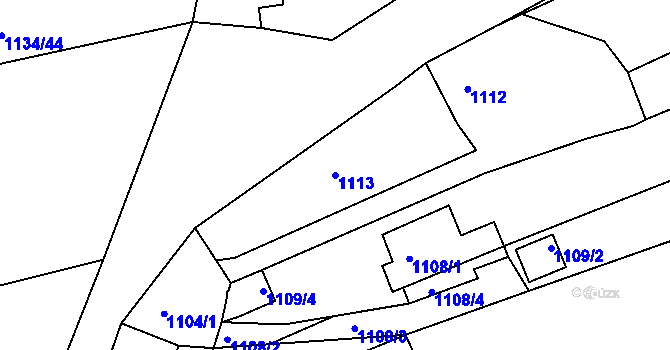 Parcela st. 1113 v KÚ Štramberk, Katastrální mapa