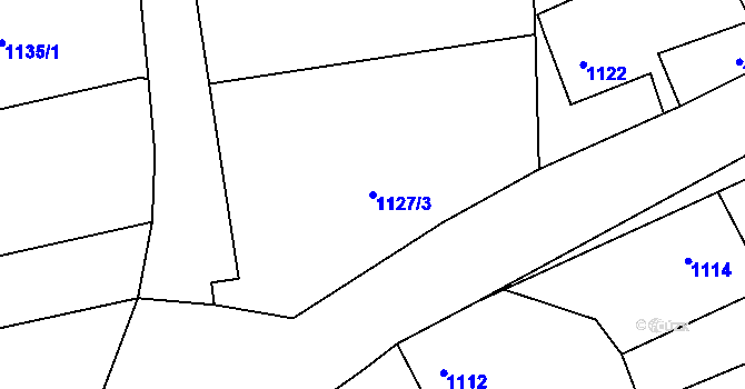 Parcela st. 1127/3 v KÚ Štramberk, Katastrální mapa