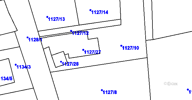Parcela st. 1127/11 v KÚ Štramberk, Katastrální mapa