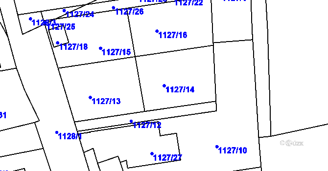 Parcela st. 1127/14 v KÚ Štramberk, Katastrální mapa