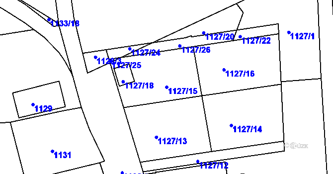 Parcela st. 1127/15 v KÚ Štramberk, Katastrální mapa