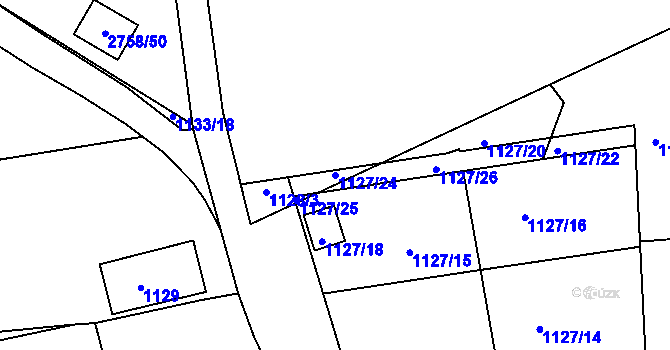 Parcela st. 1127/24 v KÚ Štramberk, Katastrální mapa