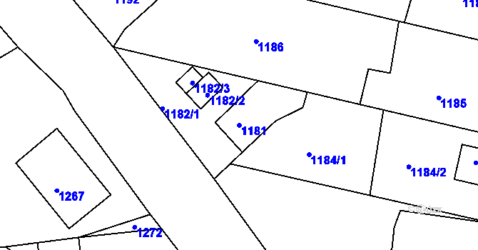 Parcela st. 1181 v KÚ Štramberk, Katastrální mapa