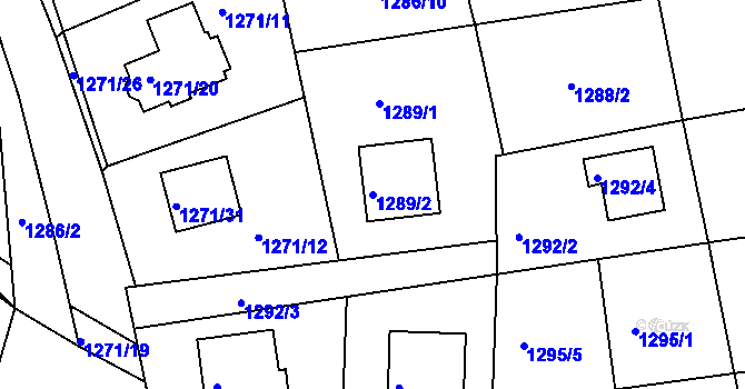 Parcela st. 1289/2 v KÚ Štramberk, Katastrální mapa