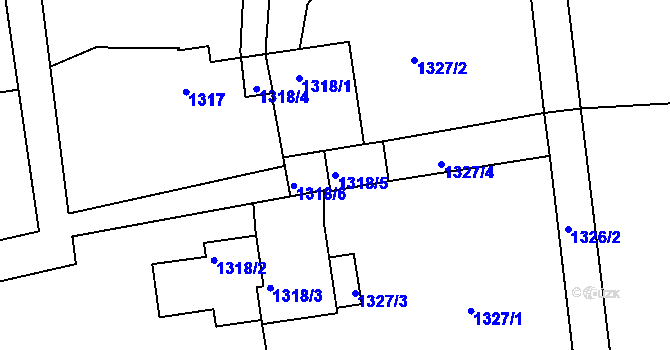 Parcela st. 1318/5 v KÚ Štramberk, Katastrální mapa