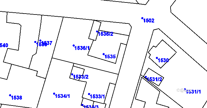 Parcela st. 1535 v KÚ Štramberk, Katastrální mapa