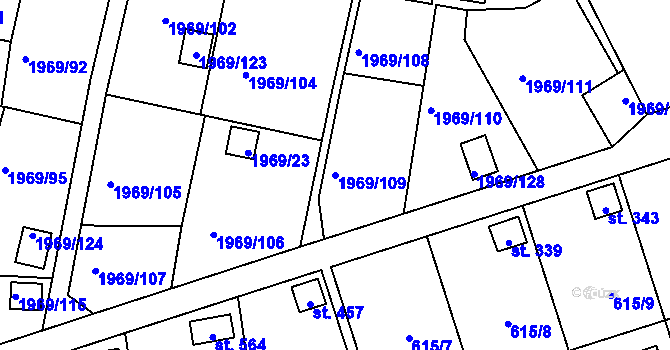 Parcela st. 1969/109 v KÚ Štramberk, Katastrální mapa