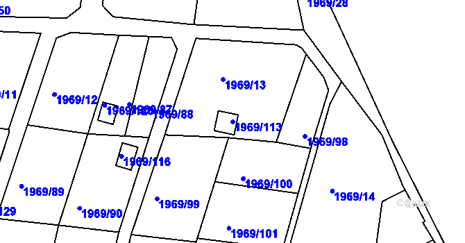 Parcela st. 1969/113 v KÚ Štramberk, Katastrální mapa