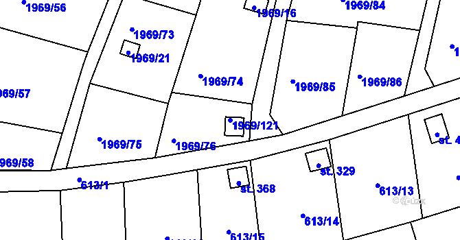 Parcela st. 1969/121 v KÚ Štramberk, Katastrální mapa