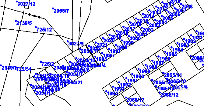 Parcela st. 1996 v KÚ Štramberk, Katastrální mapa