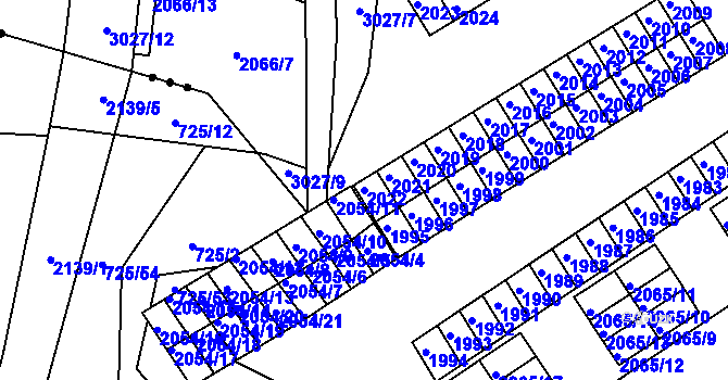 Parcela st. 2022 v KÚ Štramberk, Katastrální mapa