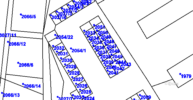 Parcela st. 2037 v KÚ Štramberk, Katastrální mapa
