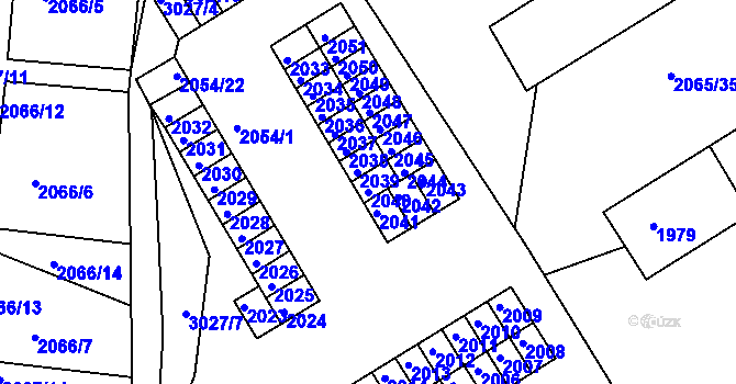 Parcela st. 2040 v KÚ Štramberk, Katastrální mapa